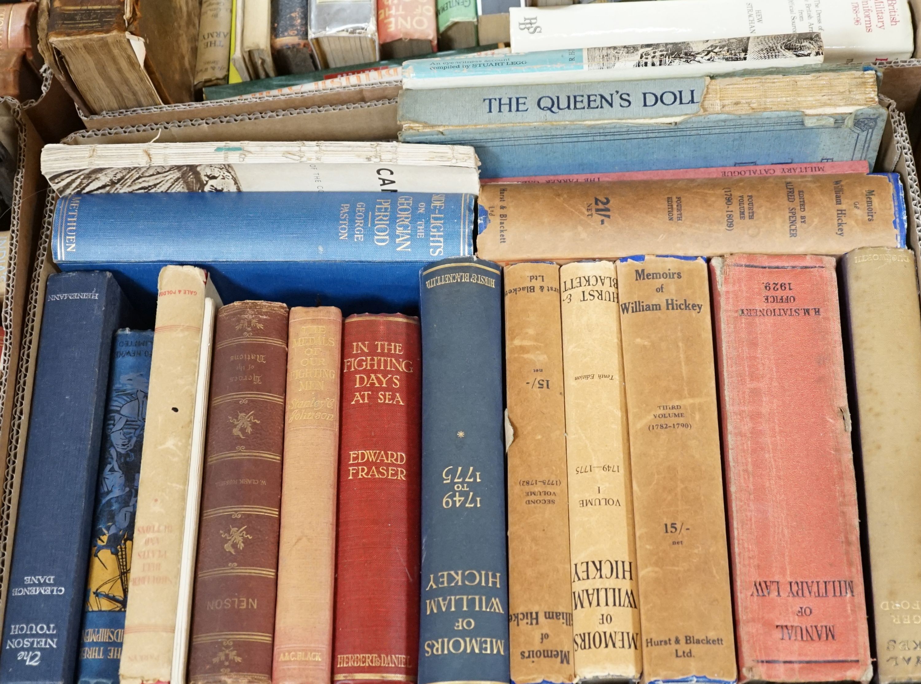 Baring-Gould, S The life of Napoleon Bonaparte, 4 to, red cloth gilt, Methuen, Co.London, 1897 and 6 boxes of books relating to Military history